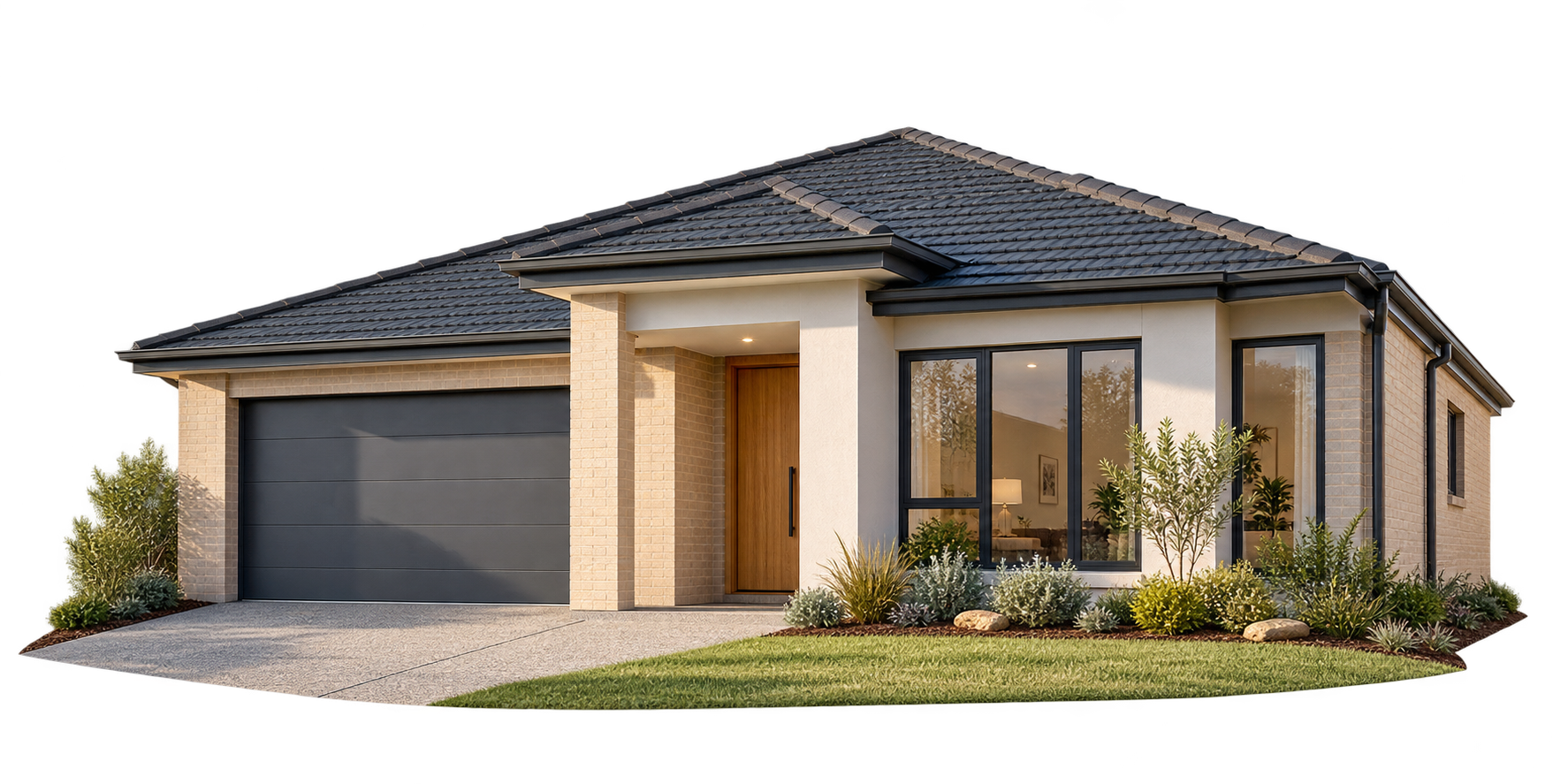 Concept cutout of a contemporary single-storey Australian home